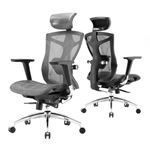 SIHOO Ergonomic Office Chair with 4D Arms, 2-Way Lumbar Support - Adjustable Seat Depth - PU Headrest – Height-Adjustable Backrest – High-Back Computer Desk Chair (Grey)