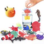 YiliUsAnwU 10Pcs Fish Animal Toy Bath Toys, Color Changing Sea Animal Toys, Sea Creatures Toys for Kids 3 Years and up, Water Table Toys for Themed Parties, Cake Topper, Kids Easter Basket