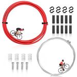 Bicycle Gear Cable Kit, Bike Rear Cable Mountain Bike Cable Universal Bicycle Shift Cable Set with Front Rear Accessory for Mountain & Road Bike Bicycle Change Cable with Housing (Red)