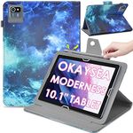 DETUOSi Universal Okaysea 10.1" Tablet Case, Moderness 10.1" Tablet Case Cover, Travel Portable Protective Folio PU Leather Stand Magnetic Closure Book Cover Shell for ZZB ZB40 10 inch Android Tablet