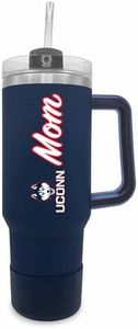 Campus Colors Collegiate 40oz Stainless Steel Travel Tumbler with Handle for Mom - Vacuum Insulated, Dual Lid & Straw, For Parents