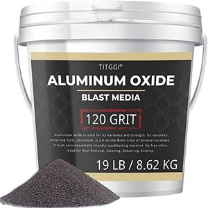#120Grit Aluminum Oxide Blast Media(19LBS/8.6kg)- Premium Long-Lasting Sand Blasting Media, High Abrasive Force Sand Blaster Sand for Metal, Sandblasters, Blasting Cabinet, Blasting Guns - by TITGGI