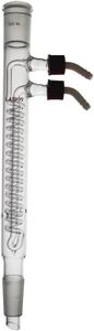 Laboy Glass Reflux Condenser 175mm in Coil Length 415mm in Overall Height 24/40 with Removable Hose Connections