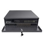 UltraPoE Heavy Duty 16 Gauge Dvr Lock Box/NVR Security Lock Box with Fan (21in X 21in X 8in Black) Wall or Floor Mount