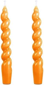 Spiral Taper Dinner Candles - Conical Stick Candles, H 7.5inch, Unscented, Aesthetic Candle, 3/4 Taper Candles, Long Votive Candles,Christmas Giftt,Chime Candles (Orange)