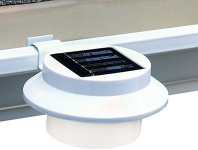 Collections Etc Solar Powered LED Gutter Safety Outdoor Light, Easy Install, White