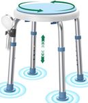Luckfaith 360° Swivel Shower Chair with Adjustable Height – Non-Slip Bathroom Shower Stool and Lightweight Shower Seat for Disabled, Seniors & Pregnant with Limited Mobility