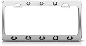 Metal License Plate Frame Horseshoes Horse Style A Car Accessories Stainless Steel 2 Holes