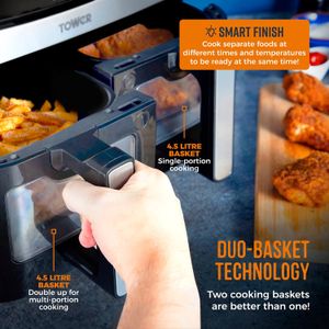 Tower Vortx Vizion 9L Dual Air Fryer – Large Capacity, Black