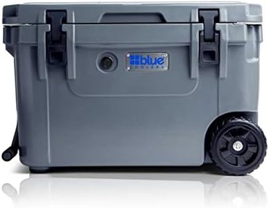 Blue Coolers Ice Vault – 55 pintes, glacière à glace moulée rotative | Grand coffre à glace pouvant contenir jusqu'à 10 jours | 55 Quart Gris anthracite avec roues.