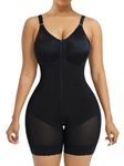YIANNA Fajas Colombianas Postpartum Shapewear for Women Tummy Control hips Lifter Body Shaper with Zipper Crotch,YA7283-Black-L