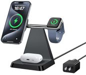 Charging Station for Multiple Devices Apple: Woruda 3 in 1 Magnetic Wireless Charger Stand for Mag Safe iPhone - Nightstand Charging Dock for iPhone 15 14 13 12 Pro Max Plus Apple Watch Airpods