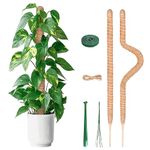 YAUNGEL Moss Pole, 2 Pcs 80CM Coir Totem Pole Moss Stick with 20M Twist Ties, Plant Support Totem Pole Plant Climbing Coco Coir Poles to Support Indoor Plants to Grow Upwards