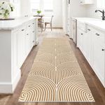 Tiffasea Kitchen Rugs 2.6'x8', Machine Washable Rug Runner Large Laundry Room Rug Extra Long Hallway Rug Cotton Woven Tan Outdoor Carpet Runner for Entryway Doorway Bedroom