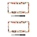 TOADDMOS Thanksgiving Turkey License Plate Frames Funny Cute License Plate Holder Set of 2 Fall Dwarf Pumpkin Unisex-Adult Car Tag Cover Holder,Thanksgiving Car Decor