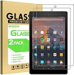 [2-Pack] GOZOPO Screen Protector for Fire HD 10 Tablet 10.1" (Only 7th / 9th Generation, 2017/2019 Release) /Fire HD 10 Kids Edition, Tempered Glass Film/Scratch Resistant