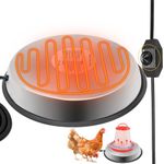 Chicken Water Heater - 80 Watt Poultry Water Heater with Thermostat Temperature Adjustable Chicken Drinker Heated Base for Winter and 6.3 FT Power Cord, Chicken Coop Accessories