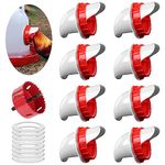 DIY Chicken Feeders Chicken Feeders No Waste Automatic Poultry Feeder 6 Ports 1 Hole Saw Gravity Chick Feeder Rodent Proof Rain Proof Chicken Feeder Port for Buckets Barrels Bins Troughs… (8 pcs)