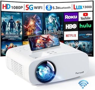 Projector with WiFi and Bluetooth, Pericat 13000L 4K Supported Native 1080P Projector, Portable Movie Outdoor Projector for Home Theater, Mini Projector Compatible w/ PC, HDMI, USB, TV Stick, PS5