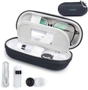Luxtude Contact Lens Case, Small Glasses and Contact Case 2 in 1