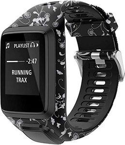 Axcellent Bandas para Tomtom Runner 2/3 Correa,Compatible con Spark 3/Golfer2/Adventurer,Banda de Repuesto Impresa de Goma-Accesorios para Reloj Inteligente con GPS