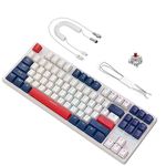 ATTACK SHARK K87 Gaming TKL Mechanical Keyboard Wired,Full Key Hotswappable Programmable True RGB Backlit, Ergonomic Design with Custom Coiled Type-C USB Keyboard Cable,Red Switch,Win/Mac Compatible