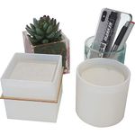 2 Pack Big DIY Plant Pot Mold, Cube and Cylinder Resin Planter Mold, Square Silicone Molds, DIY Flower Pot Molds, Pen Holder molds