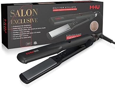 Hair Straightener and Curling Iron with Adjustable Temperature,1.25 Inch Wide Dual Voltage Floating Ceramic Plate 2 in 1 Flat Iron with Auto Shut Off