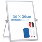 Small Desktop Whiteboard 30 X 20 cm, ARCOBIS Mini Magnetic Whiteboard with Stand A4 Portable Double Sided Dry Erase Board to Do List Easel for Drawing in School & Home & Office