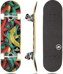 Magneto Complete Skateboard | Maple Wood | ABEC 5 Bearings | Double Kick Concave Deck | Kids Skateboard Cruiser Skateboard | Skateboards for Beginners, Teens & Adults (Free Stickers Included)