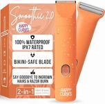 HAPPY CURVES Smoothie 2.0 Bikini Trimmer - Electric Razor for Women, Waterproof Hair Groomer with Adjustable Guards, Personal Shaver for Pubic Hair, Ladies Intimate Shaver and Body Trimmer (Mango)
