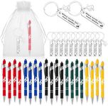 Yeaqee 25 Set Music Gifts for Students Music Keychain Music Note Ballpoint Pen with Stylus Tip Organza Bag for Teacher Music Lover Musician Jewelry, Multi-color, about 4.33 x 3.15 inches/ 11 x 8 cm