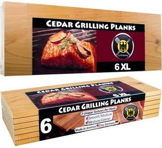6 Piastre XL LUNGHEZZA INTERA  in legno di cedro per griglia - confezione da 6