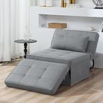 YOURLITE Sofa Bed, 4 in 1 Multi-Function Folding Ottoman Breathable Linen Couch Bed with Adjustable Backrest Modern Convertible Chair for Living Room Apartment Office