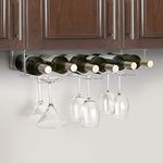 Final Touch Under Cabinet Wine Rack - 6 Bottle Wine Rack with Glass Rack