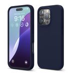 LIRAMARK Liquid Silicone Soft Back Cover Case for Apple iPhone 16 Pro (6.3 inch) (Midnight Blue)