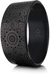 Yoga Design Lab | THE YOGA WHEEL | Eco Printed, Extra Strength, Padded, Dharma Exercise Wheel | Enhance Your Postures and Stretch Deeper (Mandala Night)