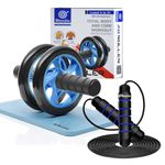 Wearslim® Professional Ab Roller With Skipping Rope Combo,Abs Roller for Exercise Fitness Gym Includes Extra Thick Knee pad, Rapid Speed Skipping Rope Ball Bearings