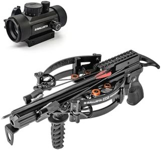 BALLISTA Hunting Bundle: BAT Reverse Draw Compound Mini Crossbow, Small Crossbow for Hunting, Fishing and Target w/1x 30mm Tactical Reflex Green Red Dot Sight Optic