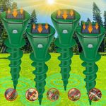 Happy Watch Mole Repellent Ultrasonic Outdoor, 2024 Solar Rat Repeller Waterproof Sonic Mole Deter for Gophers, Voles, Moles, Chipmunks, Snakes, Groundhogs, Gopher Repellent for Garden Lawn- 4 Pack