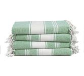 Lane Linen Large Beach Towel, Turkish Beach Towel Set of 4, Pre-Washed Pool Towel, Extra Large Beach Towel, Quick Dry & Sand Free, Travel Towel Fast Drying Lightweight, 39"x71" - Jade Green