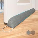 HIZH Heavy Under Door Draft Excluder,35.4" Door Draft Stopper,Suitable For Doors And Windows,Increased Sound Insulation And Windproof,With Pull Ring For Easy Storage,Gray