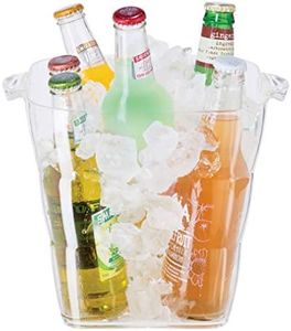 Oggi Acrylic Square Ice Bucket - 8" x 8", Clear, 8"