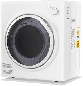 Elevon 1500W Portable Clothes Dryer, 3.5 cu.ft Electric Drying Machine for Laundry with Stainless Steel Tub for Apartment, Rvs, Dorms, Compact Dryer for Small Space, Black/White