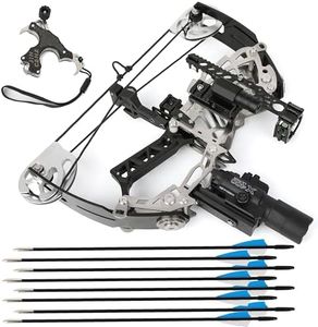Archery Compound Bow Set Short Axle Compound Bow Hunting Bow Metal Material RH/LH for Target Practice and Car Hunting (Bow+8pcs Arrow+Release aids+Laser/type2)