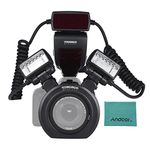 YONGNUO YN24EX E-TTL Macro Flash Speedlite 5600K with 2pcs Flash Heads and 4pcs Adapter Rings Compatible with Canon EOS 1Dx 5D3 6D 7D 70D 80D Cameras