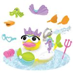 Yookidoo Jet Duck Mermaid Bath Toy with Powered Water Hydrant Shooter - Sensory Development & Bath Time Fun for Kids - Battery Operated Bath Toy with 15 Pieces - Ages 2+