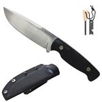 Mastiff Gears® 440C Stainless Steel Outdoor Survival Knife - Full Tang Bushcraft Camping Knife, Durable & Practical Design, High-Performance Edged Tool for Harsh Environments, Cost-Effective & Functional Outdoor Survival Gear (G10 w/ Kydex Sheath)