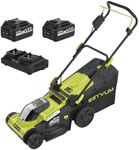 Cordless Lawnmower,40cm Electric Lawn Mower Cordless with 2 x 4.0Ah Batteries,40V Brushless Push Lawn Mower with 45L Grass Collection Bag, 6 Position Height Adjustment Battery Operated Mower