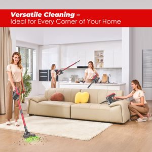 Akitas V10A Cordless Vacuum Cleaner – 450W, 45kPa, 60min Runtime, LED Brush